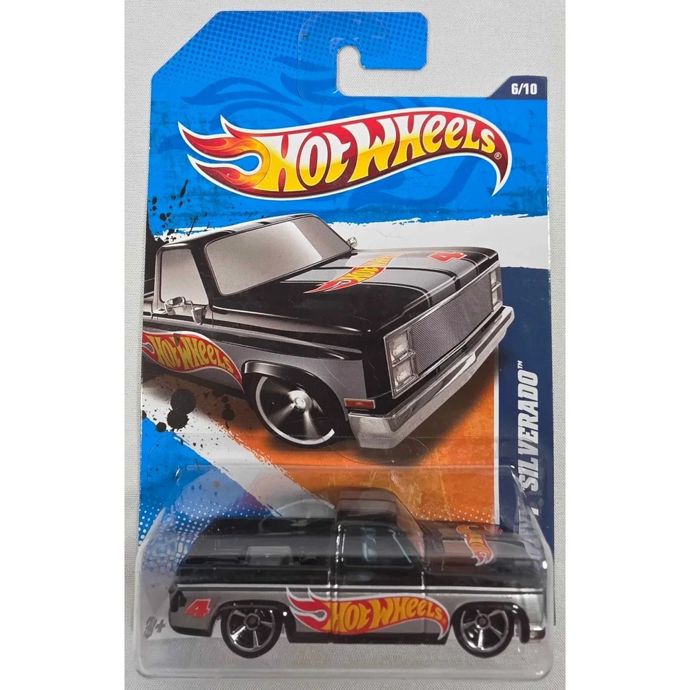 Hot Wheels 2011 '83 Chevy Silverado HW Racing Walmart Exclusive Black Truck Mint